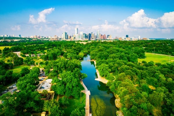 austin texas skyline during march