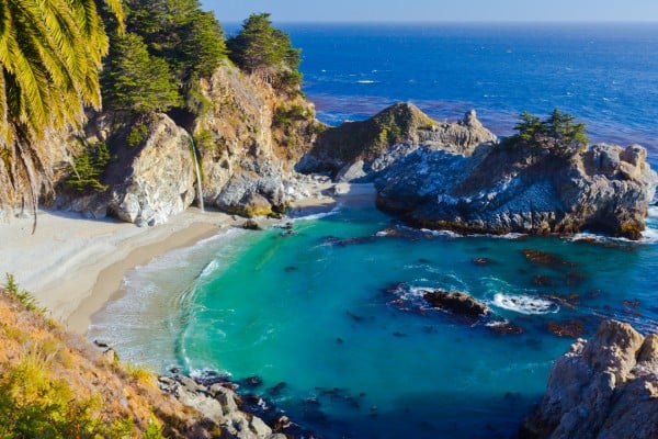 big sur california during march at sunrise