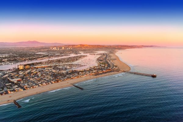 newport beach at night on spring break